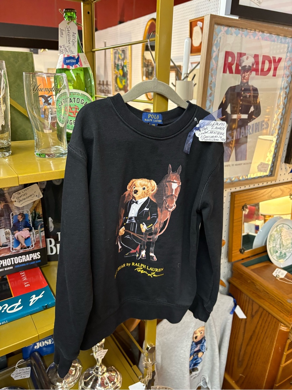 POLO BY RALPH LAUREN KiDs Polo Bear Equestrian Graphic Crewneck Sweatshirt